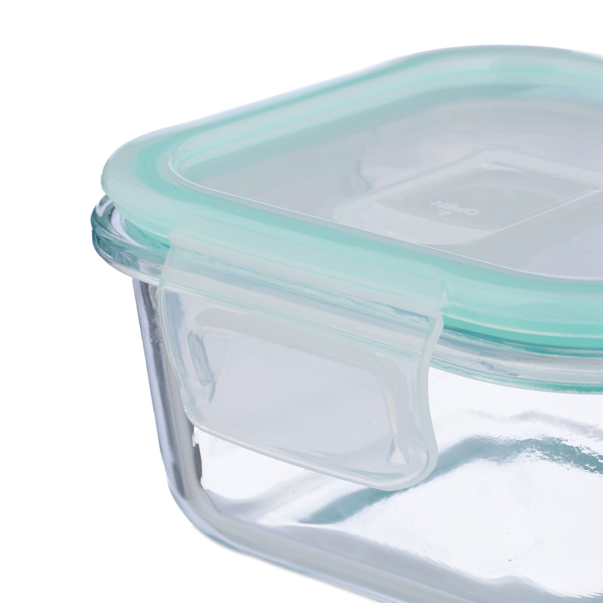 Relaxdays Vorratsdose 320 ml, 15,5 × 11 × 6 cm, Glas/Polypropylen (PP)/Silikon