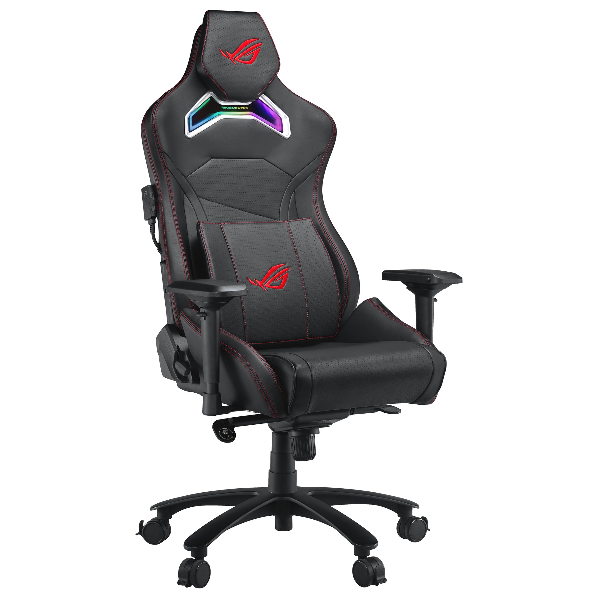 ASUS ROG Chariot X Gaming-Stuhl – Schwarz, 4D-Armlehnen, mit Kopfstütze, Nacken-/Lendenkissen, bis 136 kg