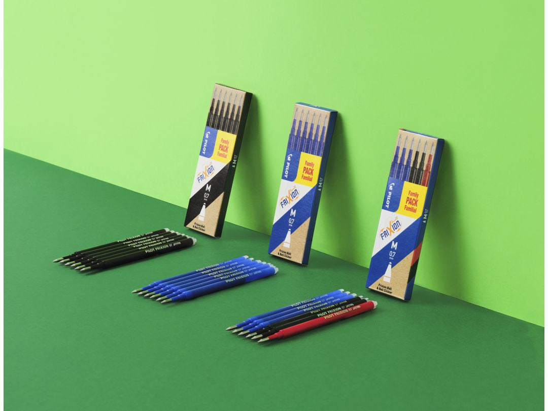 Pilot FriXion Rollerpatronen für Ball, Clicker, LX + 1 weitere – blau, 0,7 mm, löschbar, geruchsarm, 6 Stk.