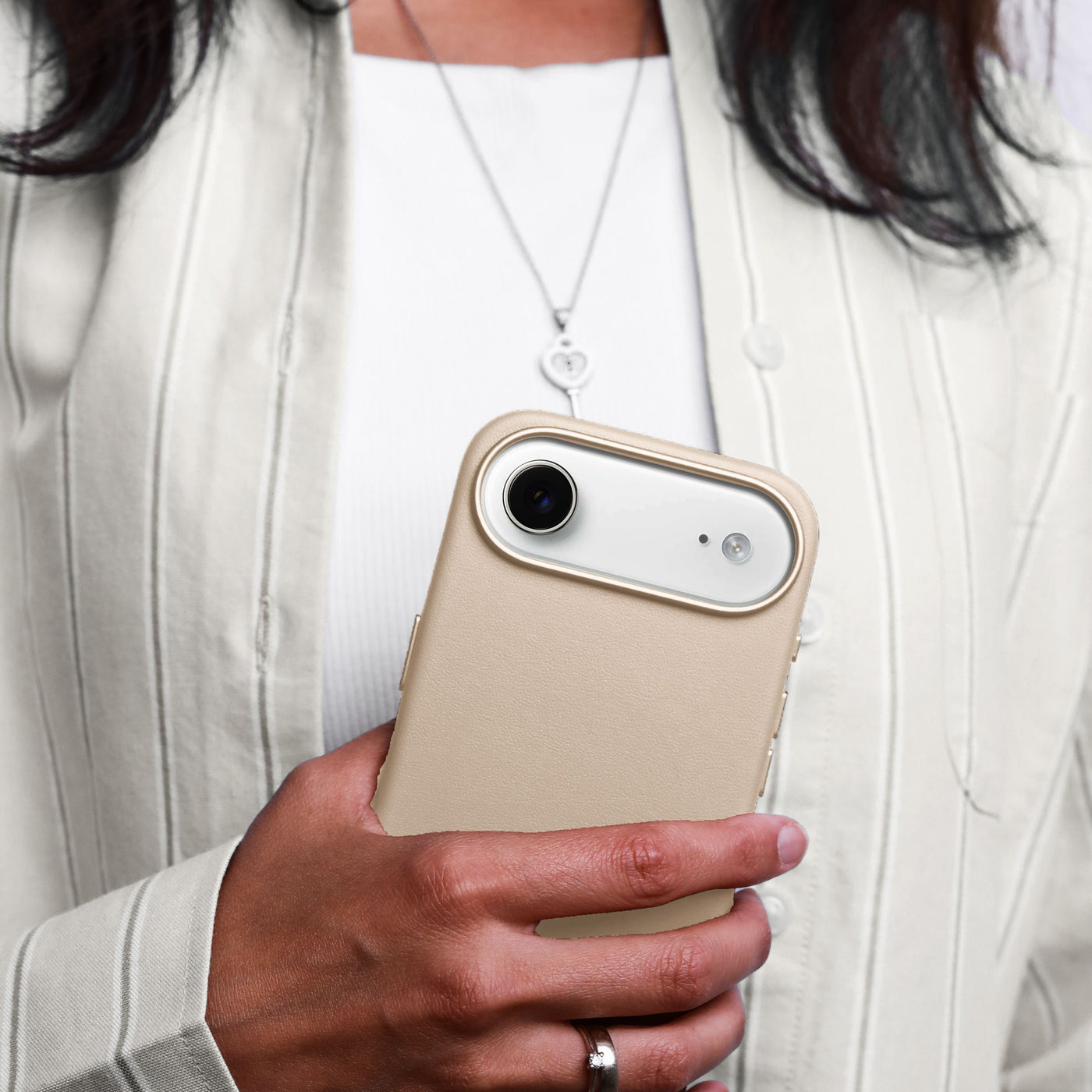 Vonmählen Backcover – für Apple iPhone Air – Creme – Kunstleder