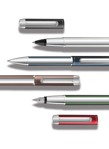 Pelikan Pura K40 Kugelschreiber – Schwarz, Deckel, Aluminium, Grün, nachfüllbar