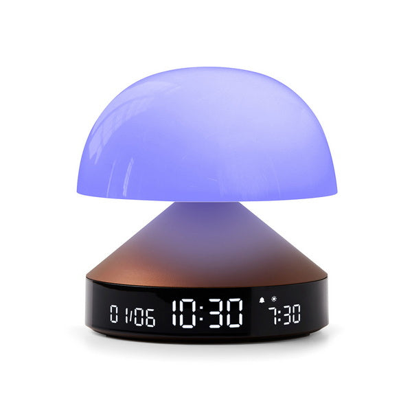 Lexon Lichtwecker Mina Sunrise – digital – 11,0 × 11,0 cm, bronze, Aluminium, USB, 5 Wecktöne