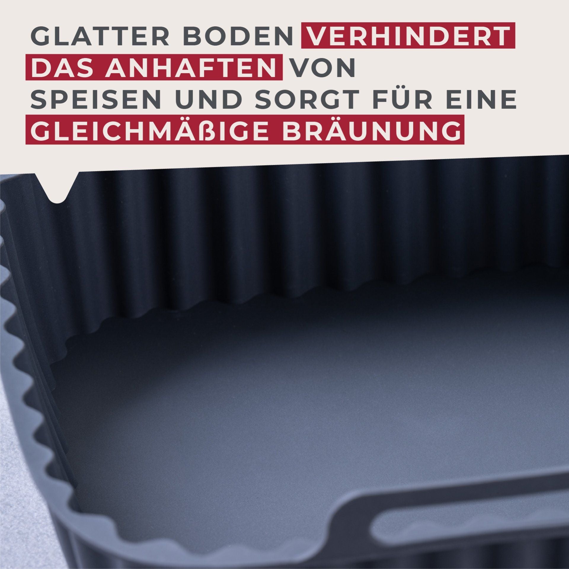 Fackelmann Silikonform für Heissluftfritteusen – 15 × 15 × 5 cm, Silikon, Grau
