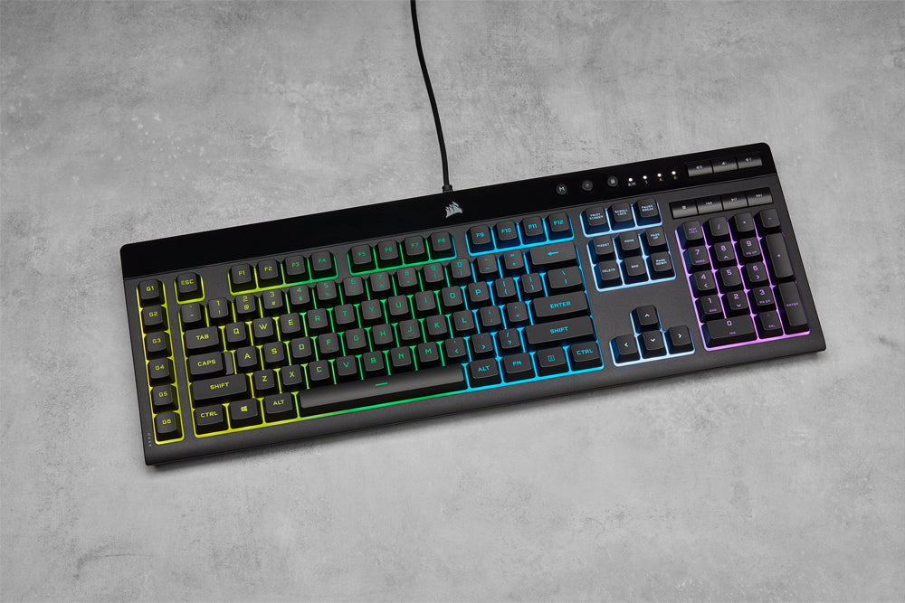 Corsair K55 RGB PRO – Gaming-Tastatur – kabelgebunden – USB – QWERTZ (DE) – RGB – mit Handballenauflage