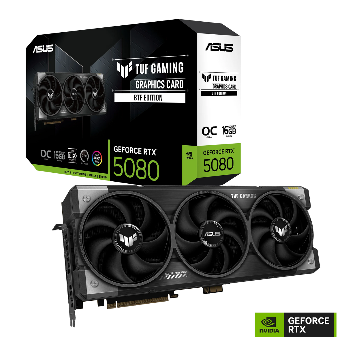 ASUS TUF-RTX5080-O16G-BTF-GAMING – PCIe Grafikkarte – 3×DP 2.1b, 2×HDMI, PCIe 5.0