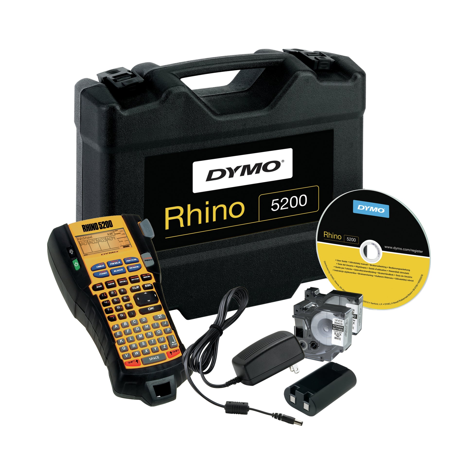 DYMO LabelManager Rhino 5200 – Beschriftungsgerät, für Bänder bis 19 mm, Auto-Cutter, 180 dpi, 10 mm/s