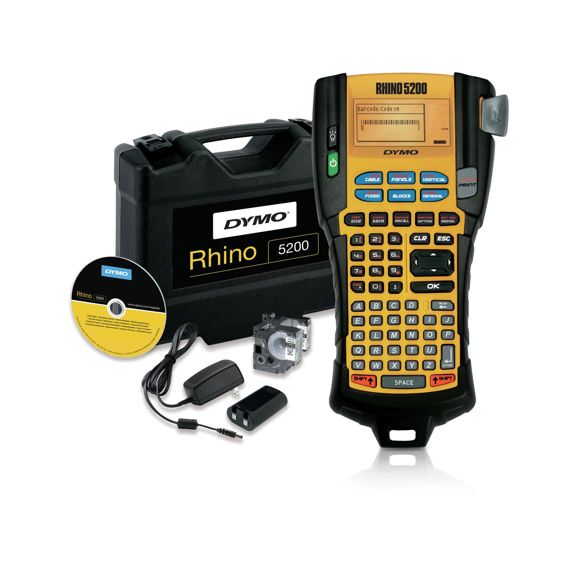 DYMO LabelManager Rhino 5200 – Beschriftungsgerät, für Bänder bis 19 mm, Auto-Cutter, 180 dpi, 10 mm/s