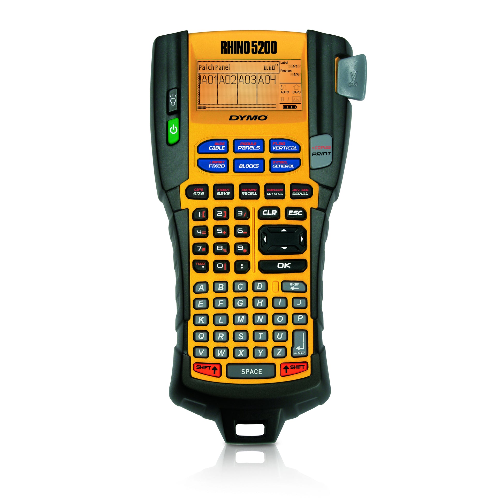 DYMO LabelManager Rhino 5200 – Beschriftungsgerät, für Bänder bis 19 mm, Auto-Cutter, 180 dpi, 10 mm/s