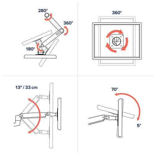 Ergotron LX – Monitorarm, Dual, bis 27", 18,1 kg, Lift, Silber