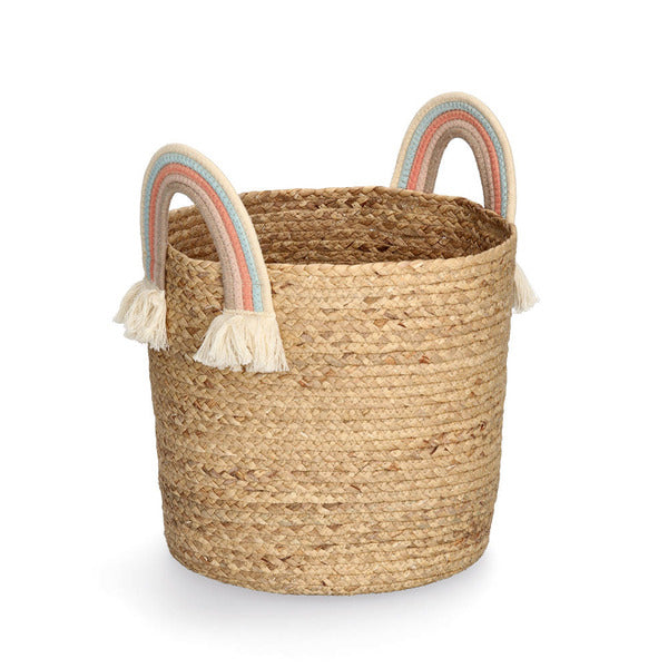 Zeller Present 14483 Aufbewahrungskorb – Seegras/Baumwolle – Natur – mit Griff – Ø 350 × H 340 mm