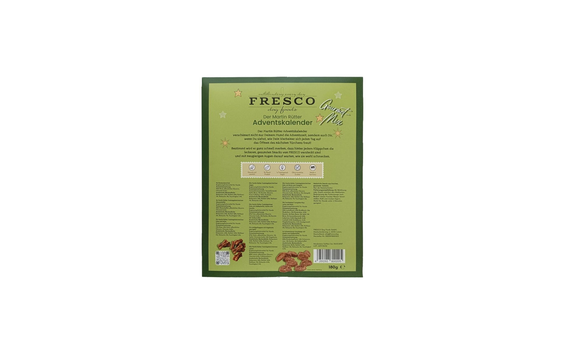 Fresco Adventskalender Gourmet Mix – für Hunde, befüllt – 180 g