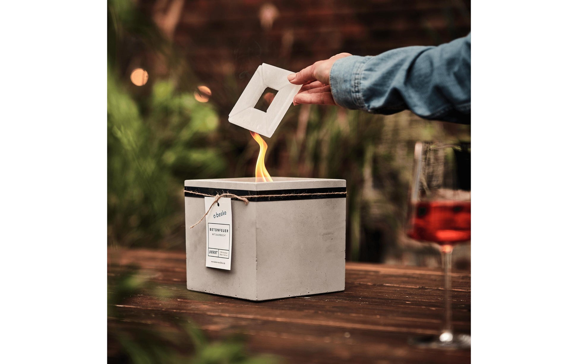 Beske Betonfeuer – Beton, Grau – Ø 28,3 × 11 cm