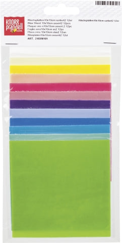 KNORR prandell Verzierwachs, Mehrfarbig, 10 × 10 cm, 0,5 mm, 12 Stk.