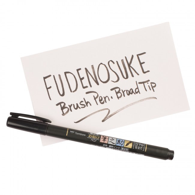 Tombow Fudenosuke Brush Pen, Hard und Soft – Pinselspitze, wasserbasiert, schwarz, 2er Set