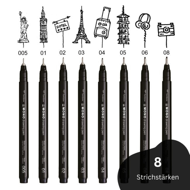 Tombow Mono Drawing Pen Fineliner – 0,4 mm, schwarz
