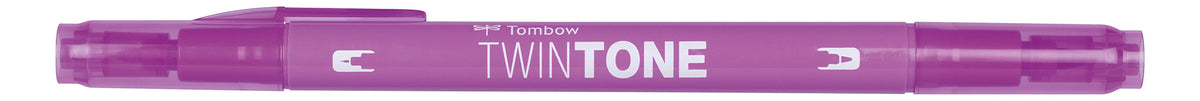 Tombow Twintone Filzstift, Doppelspitze – Kombi (Rundspitze + feine Spitze), 0,8 + 0,3 mm, Himbeere