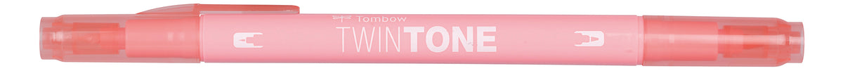 Tombow TwinTone Filzstift, Doppelspitze – Kombi (Rund + Feine Spitze), 0,8/0,3 mm, wasserbasiert, Pfirsichrosa