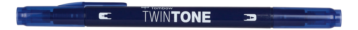 Tombow TwinTone Filzstift, Doppelspitze – Kombi, 0,8 mm + 0,3 mm, wasserbasiert, Navy