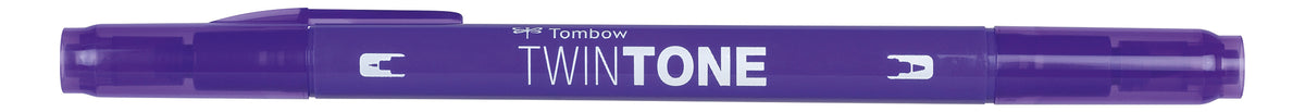 Tombow Twintone Filzstift, Doppelspitze – Kombi (Rundspitze + Feine Spitze), 0,8 + 0,3 mm, wasserbasiert, Traube