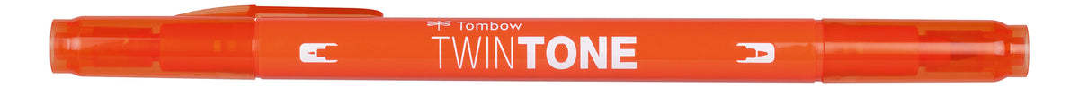 Tombow TwinTone Filzstift, Doppelspitze – Rundspitze + Feine Spitze, 0,8/0,3 mm, charrot orange