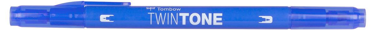 Tombow TwinTone Filzstift, Doppelspitze – 0,8 mm + 0,3 mm, wasserbasiert, French Blue