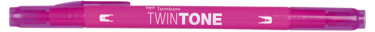 Tombow TwinTone Filzstift, Doppelspitze – Kombi (Rund + Fein), 0,8 mm + 0,3 mm, Fuchsia Pink