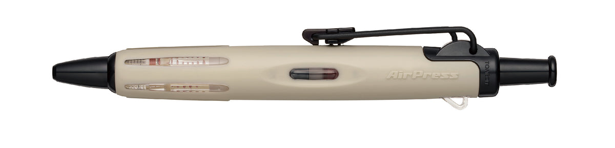 Tombow Airpress Pen Kugelschreiber – Schwarz, Spitze 0,7 mm, Druck, Beige, dokumentenecht