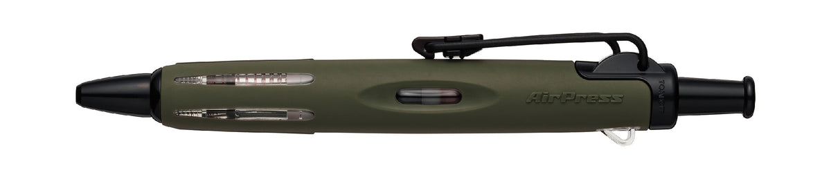 Tombow Airpress Pen Kugelschreiber – Schwarz, Spitze 0,7 mm, Druck, Khaki, wetterfest, dokumentenecht
