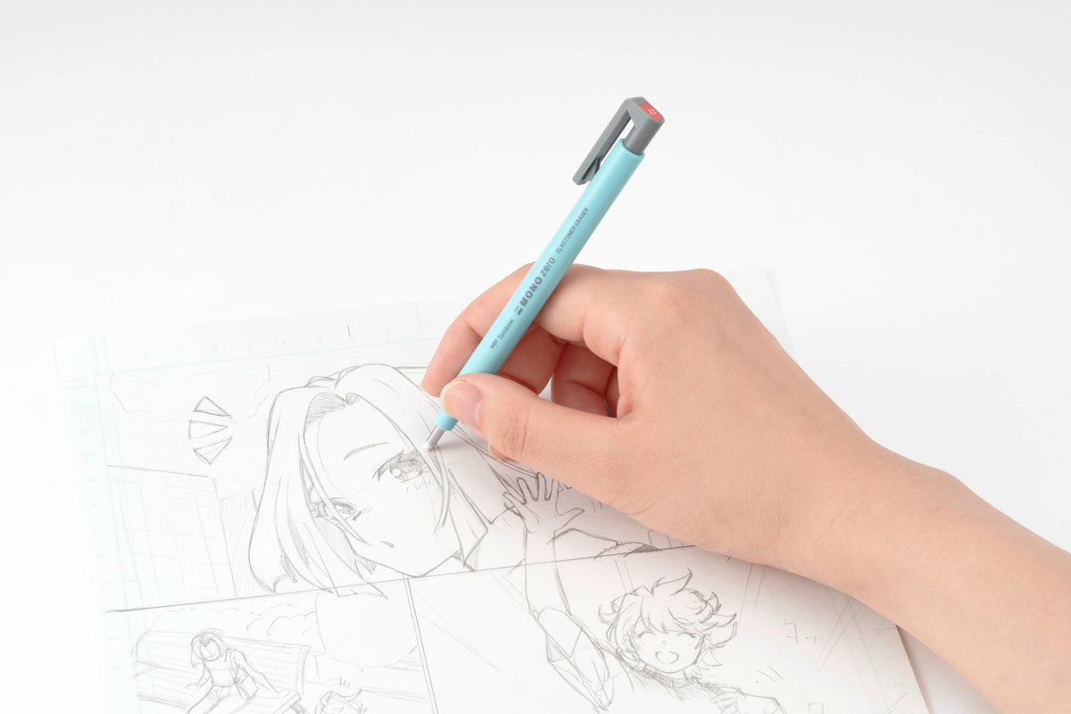 Tombow Mono Zero Rund Radierstift – nachfüllbar, Ø 2,3 mm, blau, inkl. 2 Refill