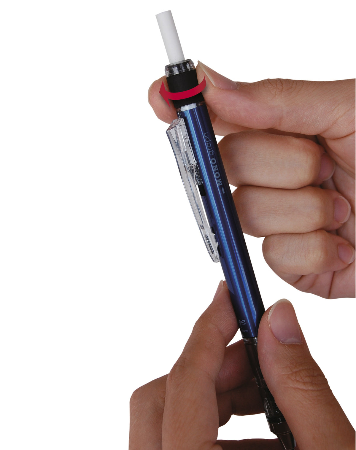 Tombow MONOgraph Druckbleistift – 0,5 mm – Blau – Für Linkshänder – Schüttel-Mechanismus