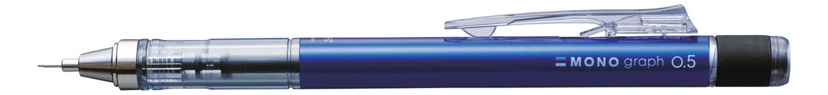 Tombow MONOgraph Druckbleistift – 0,5 mm – Blau – Für Linkshänder – Schüttel-Mechanismus