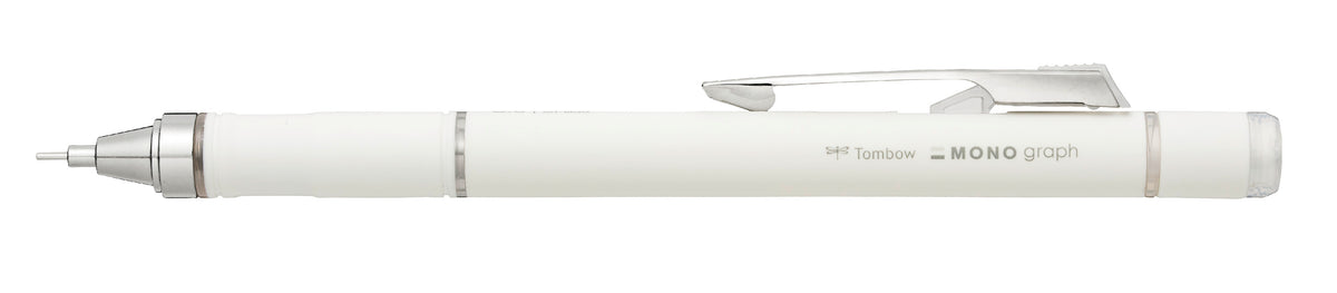 Tombow MONOgraph GRIP Druckbleistift – 0,5 mm – Elfenbein – für Linkshänder – mit Radierer