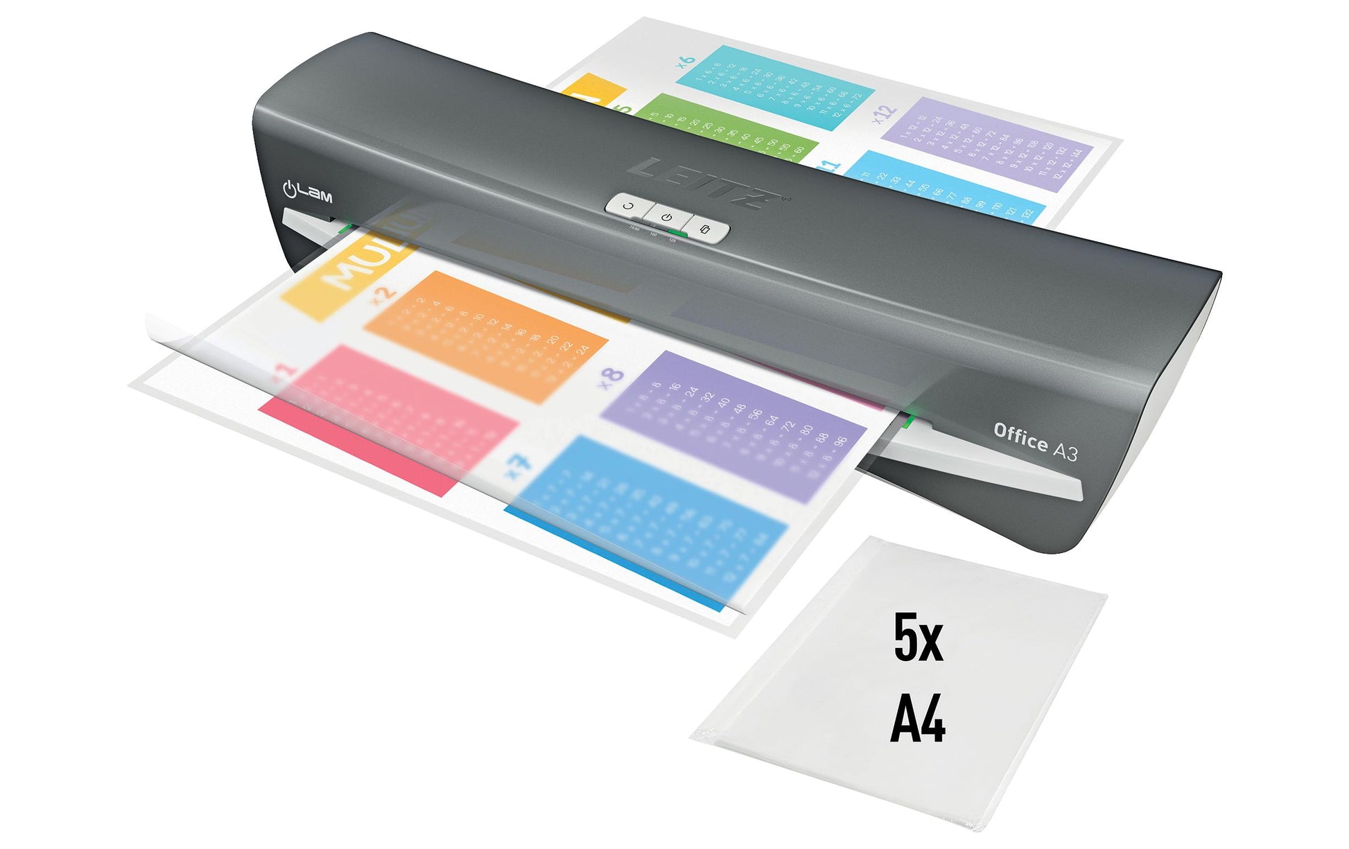 Leitz bürogeräte Leitz Office Laminiergerät A4 – Kalt-/Heisslaminator, bis 125 µm, 1 Rolle