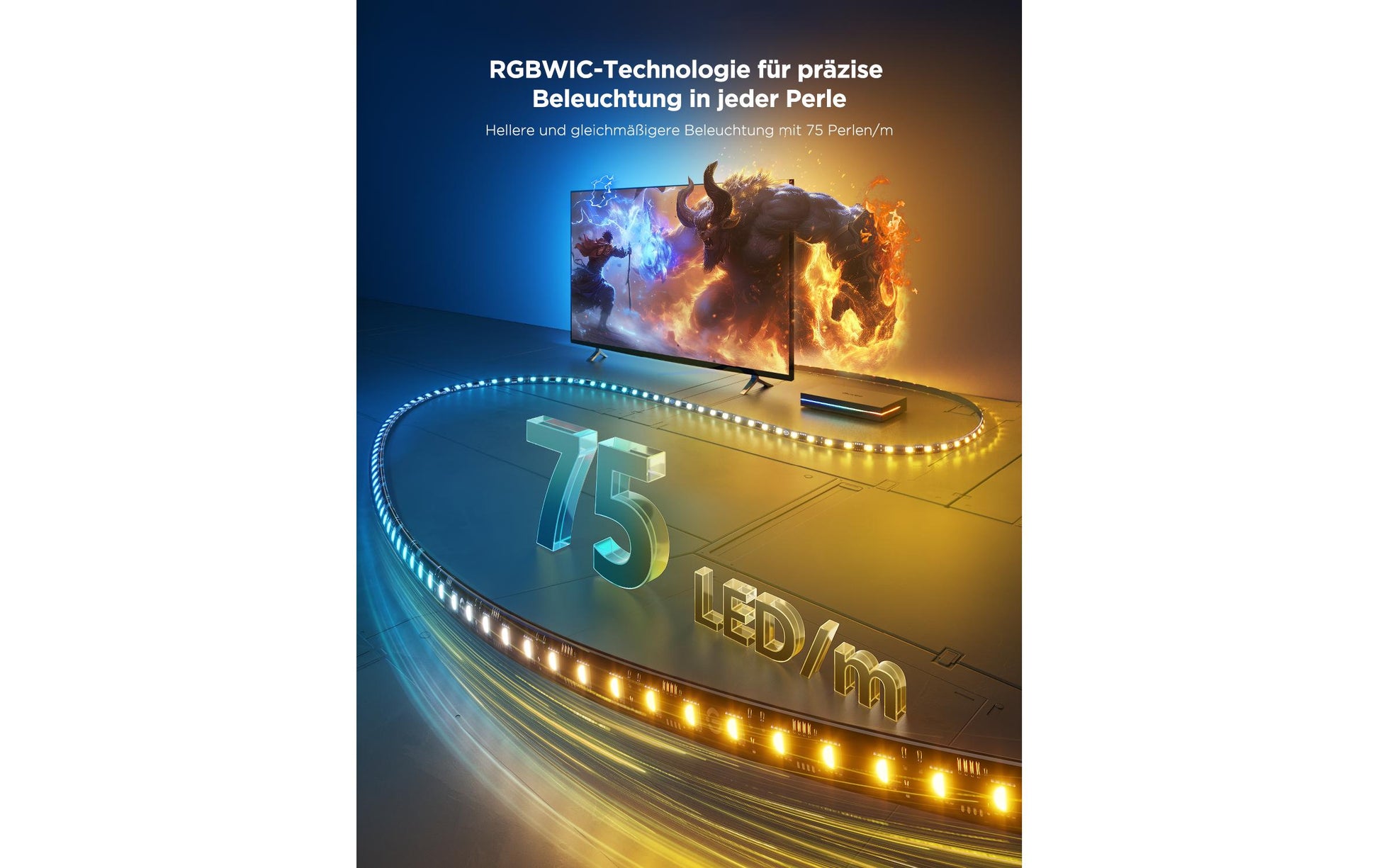 Govee HDMI AI Sync Box Kit – LED-Wandrahmen, für Displays 75–85", Mehrfarbig