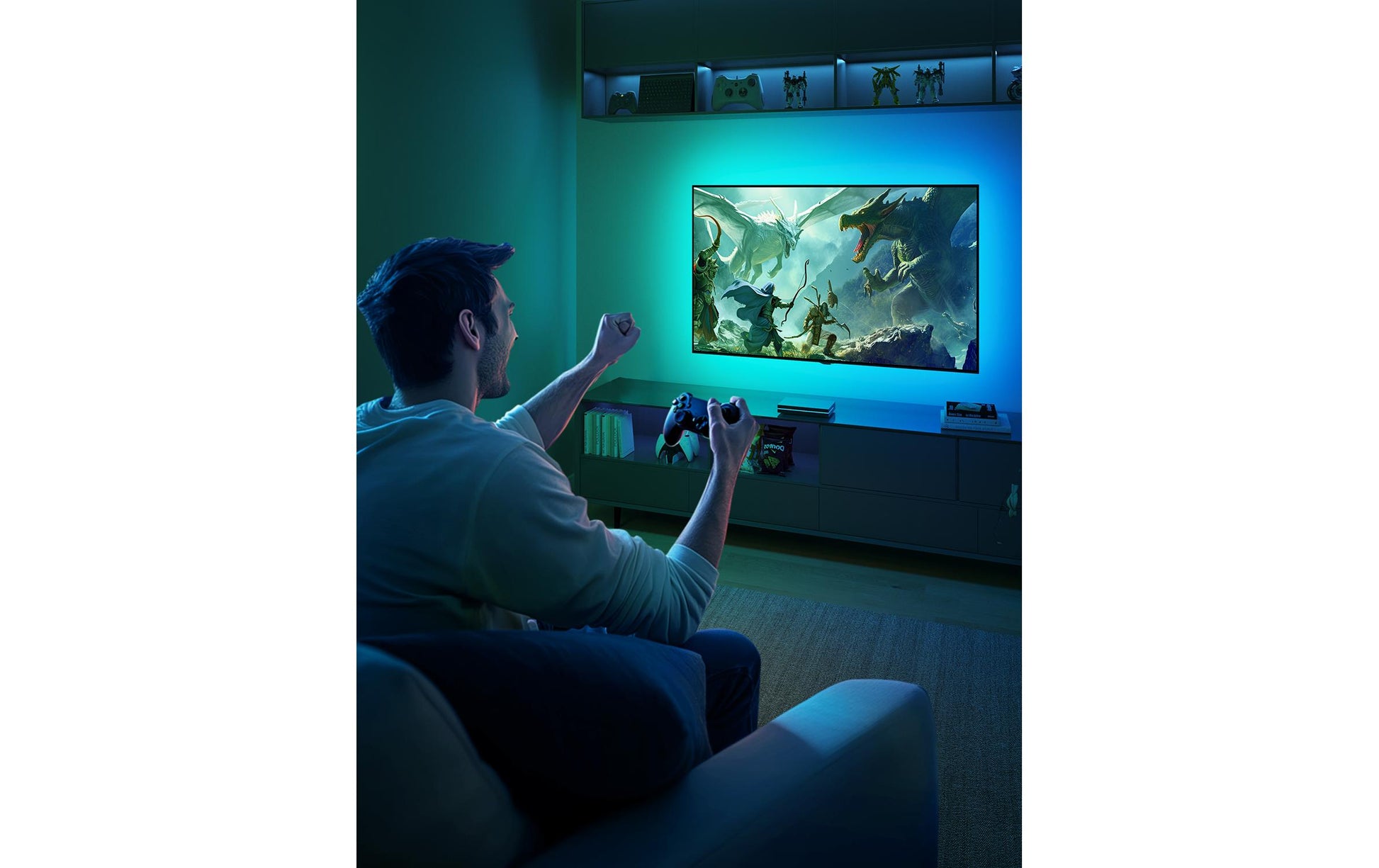 Govee HDMI AI Sync Box Kit – LED-Wandrahmen, für Displays 75–85", Mehrfarbig