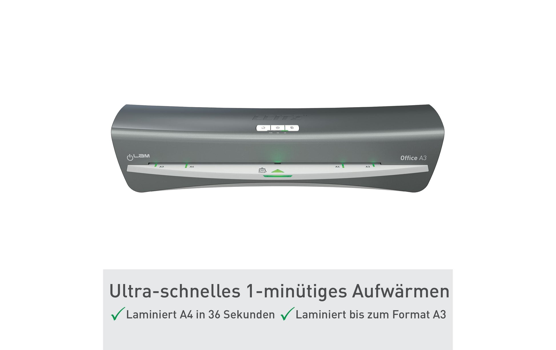 Leitz bürogeräte Leitz Office Laminiergerät A3 – Kalt-/Heisslaminator, bis 125 µm, 1 Rolle, grau