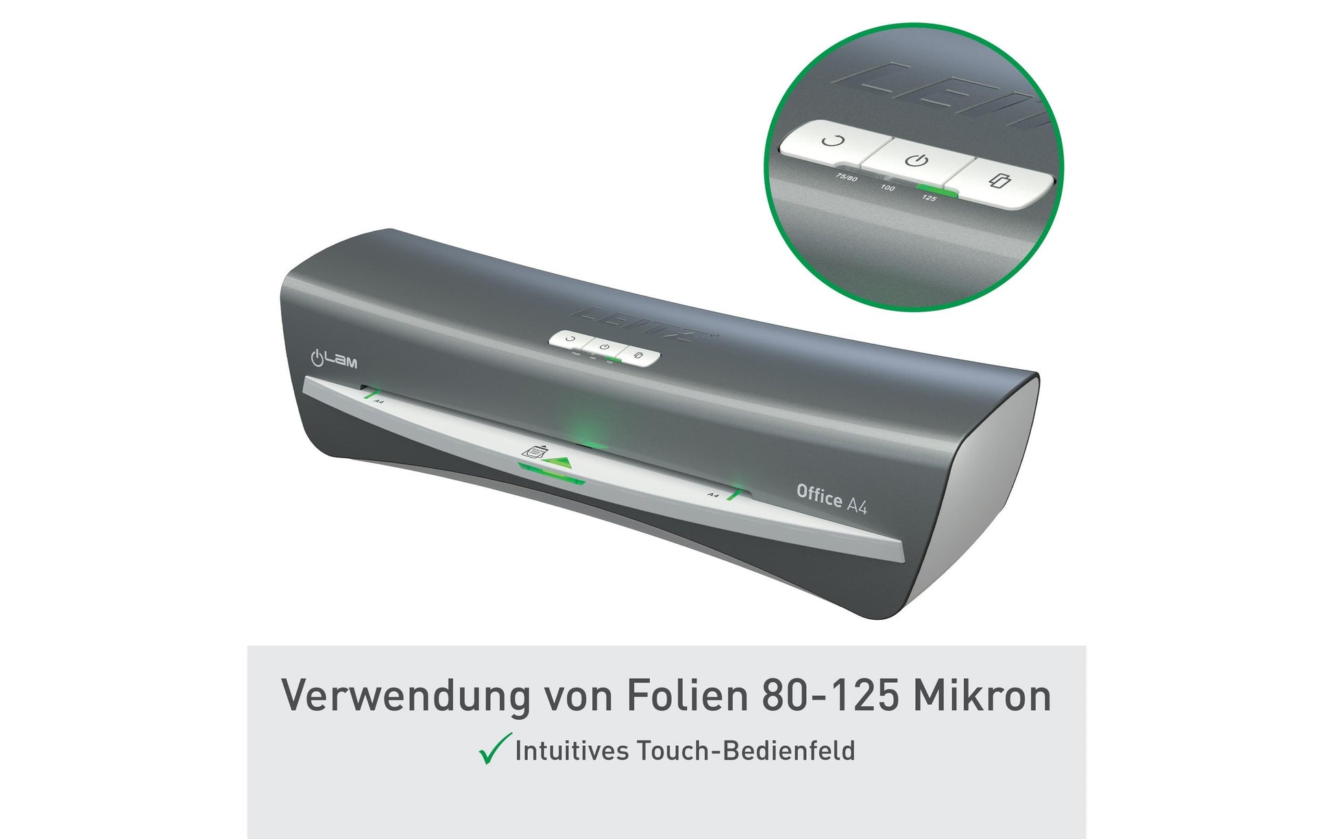 Leitz bürogeräte Leitz Office Laminiergerät A4 – Kalt-/Heisslaminator, bis 125 µm, 1 Rolle