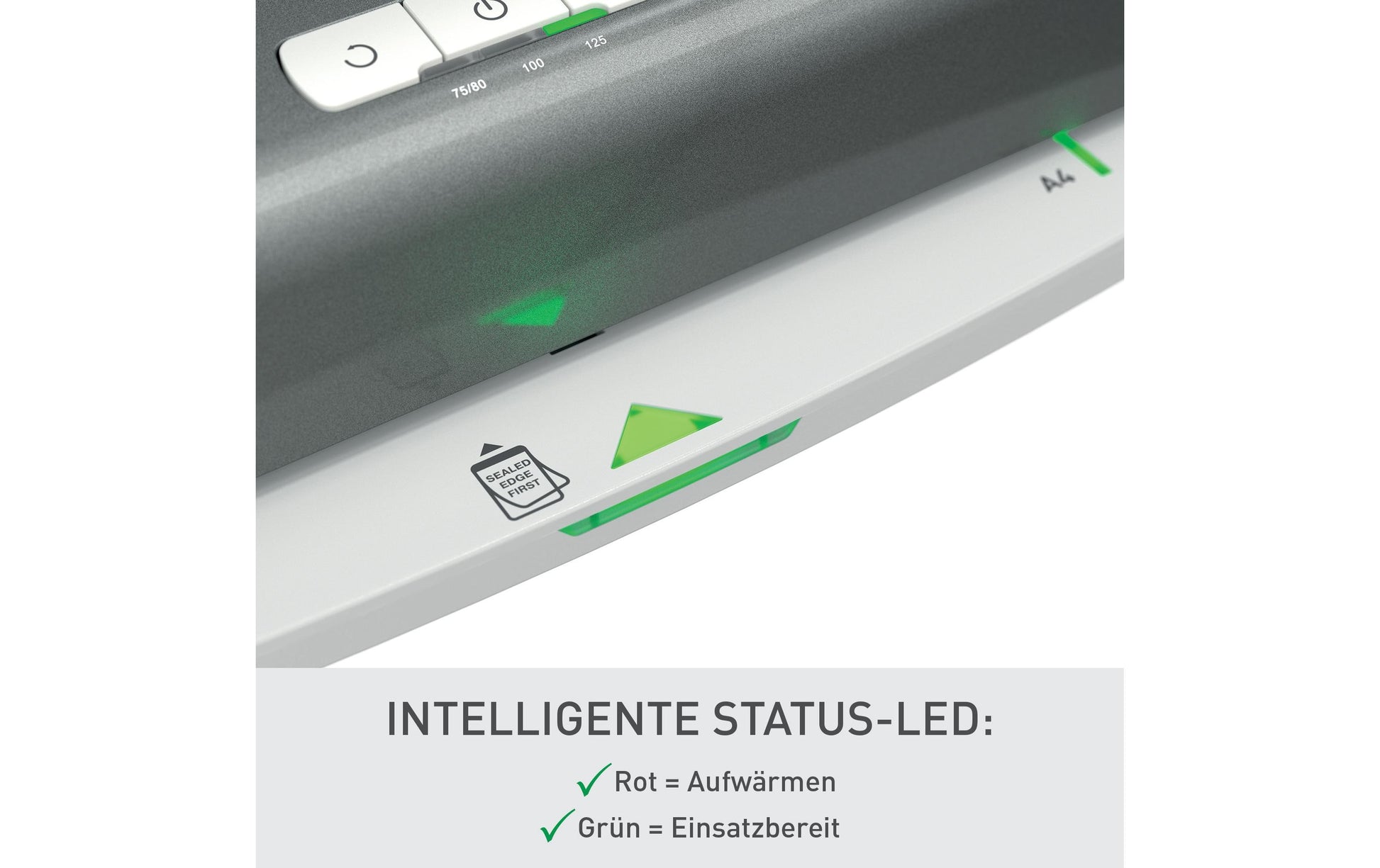 Leitz bürogeräte Leitz Office Laminiergerät A4 – Kalt-/Heisslaminator, bis 125 µm, 1 Rolle