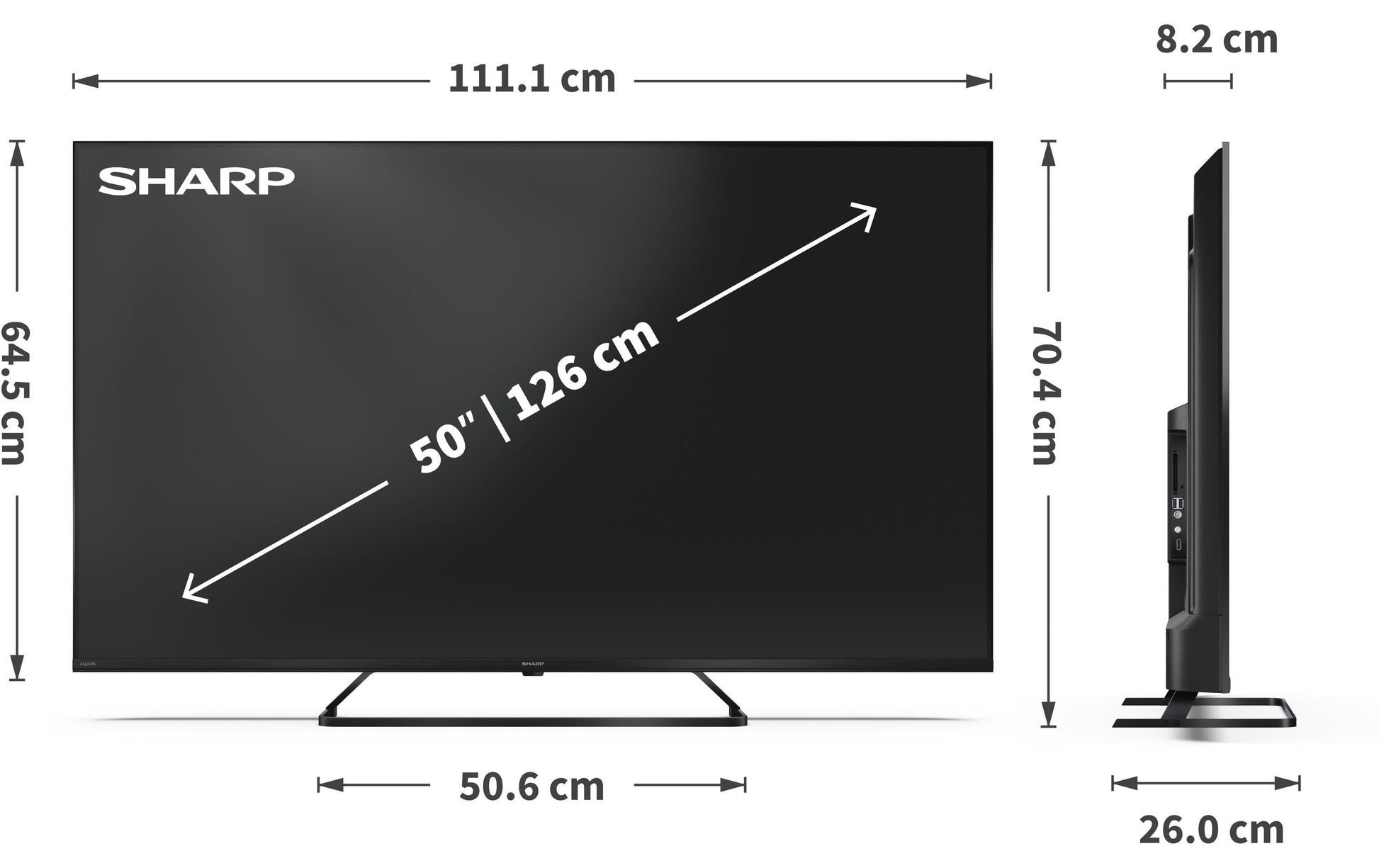 Sharp 50HP6265E – 50" TV – 4K UHD – QLED – Google TV – 60 Hz – Dolby Vision
