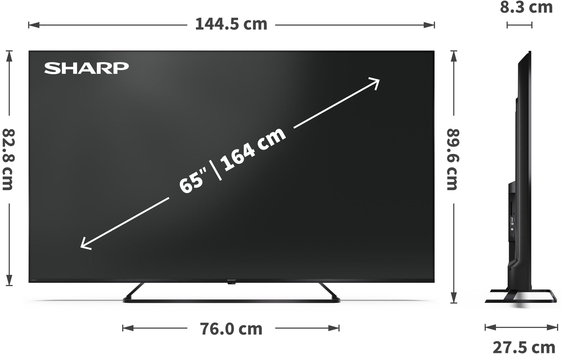 Sharp 65HP6265E – 65" TV – 4K UHD – QLED – Google TV – 60 Hz – Dolby Vision