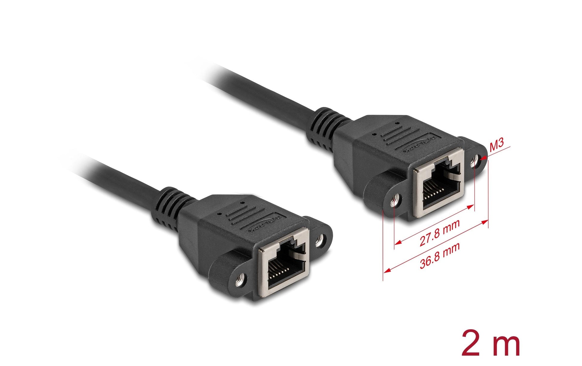 DeLOCK 90785 Patchkabel – Cat 6A S/FTP, 2 m, Schwarz, RJ‑45