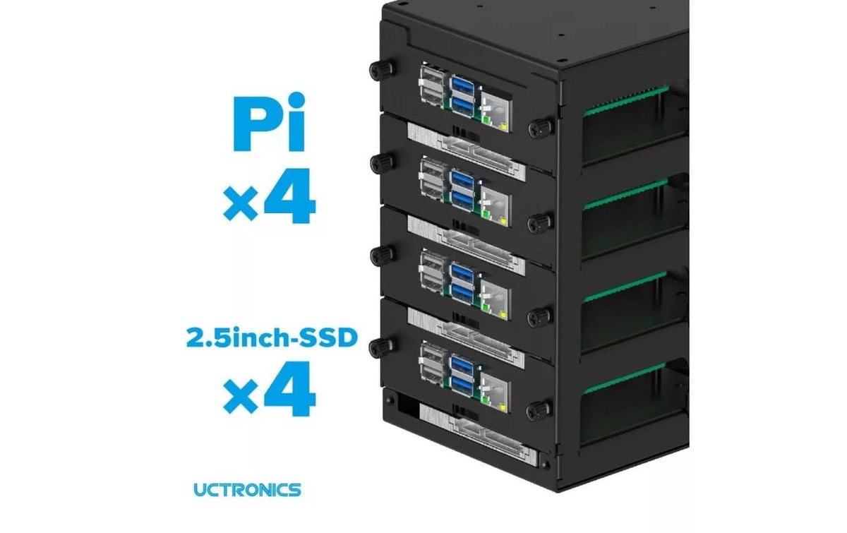 Raspberry Pi U6183 Gerätekoffer – für Raspberry Pi (alle Modelle), 4 Geräte – Schwarz