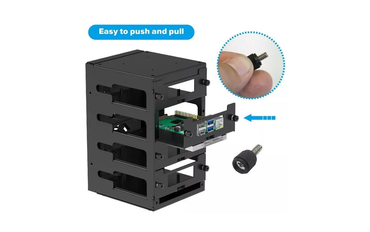 Raspberry Pi U6183 Gerätekoffer – für Raspberry Pi (alle Modelle), 4 Geräte – Schwarz