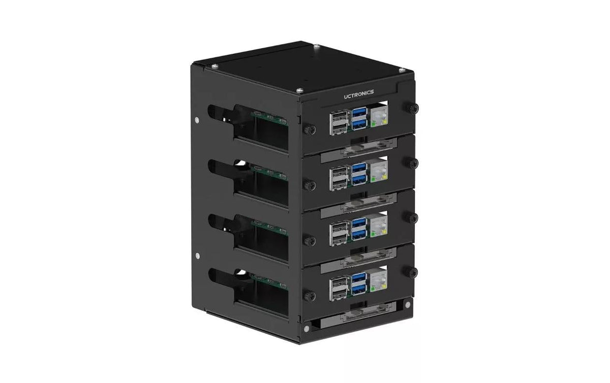 Raspberry Pi U6183 Gerätekoffer – für Raspberry Pi (alle Modelle), 4 Geräte – Schwarz