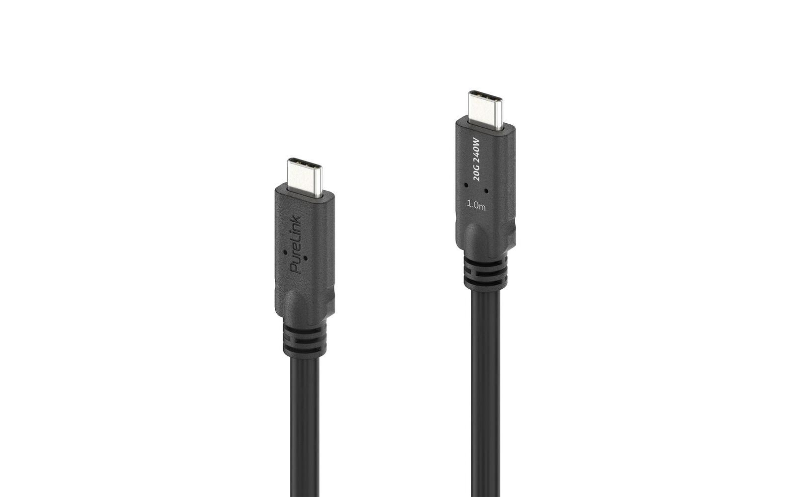PureLink USB-Kabel, USB-C zu USB-C, 1 m, USB4, Lade-/Datenkabel