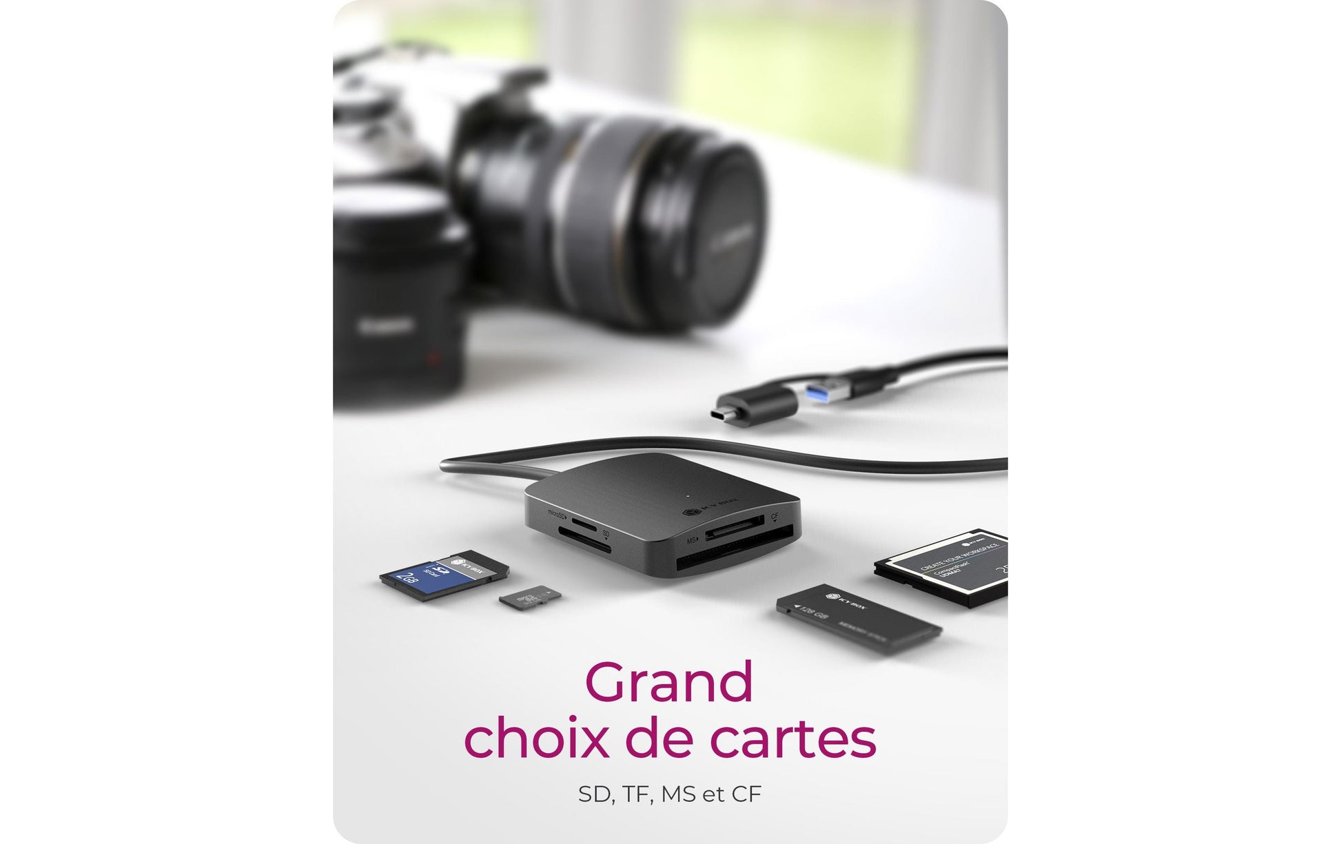 RaidSonic ICY BOX IB-CR302-CU3 – Smartcard-Leser – USB 3.0, SDXC (SD 3.0), Schwarz