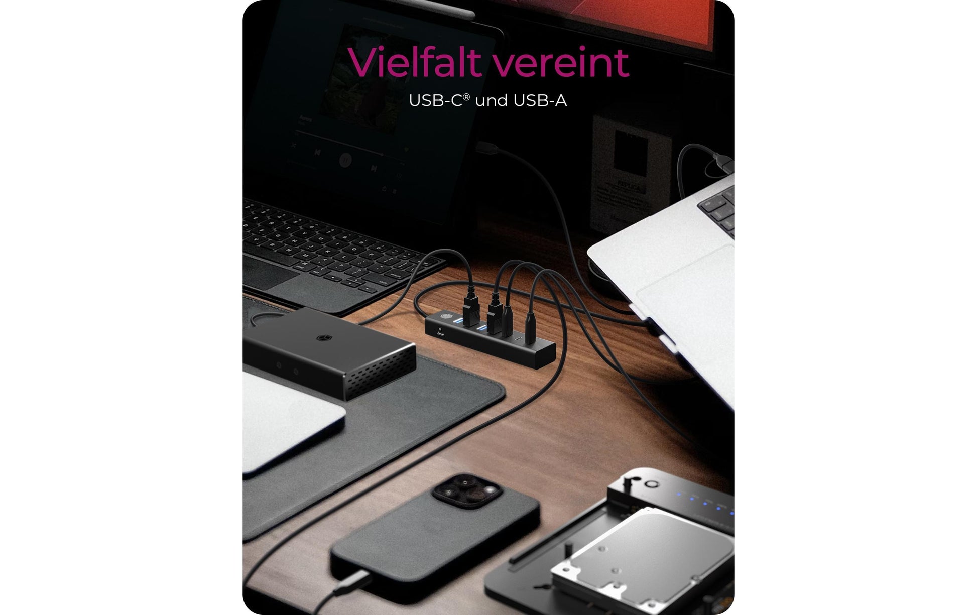 ICY BOX IB-HUB1737-C3 USB-Hub – USB-C, 4× USB-A, 3× USB-C, für Windows