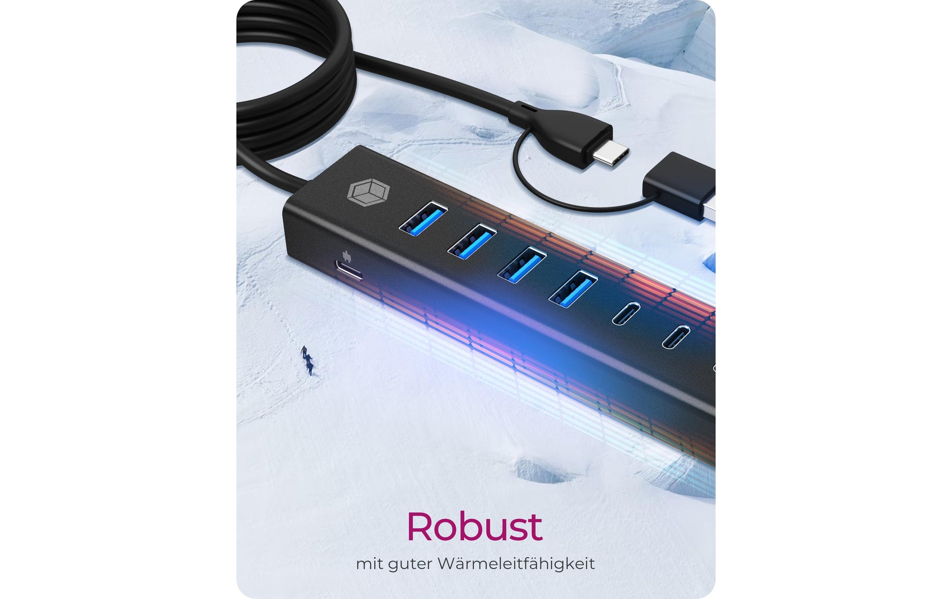 ICY BOX IB-HUB1737-C3 USB-Hub – USB-C, 4× USB-A, 3× USB-C, für Windows