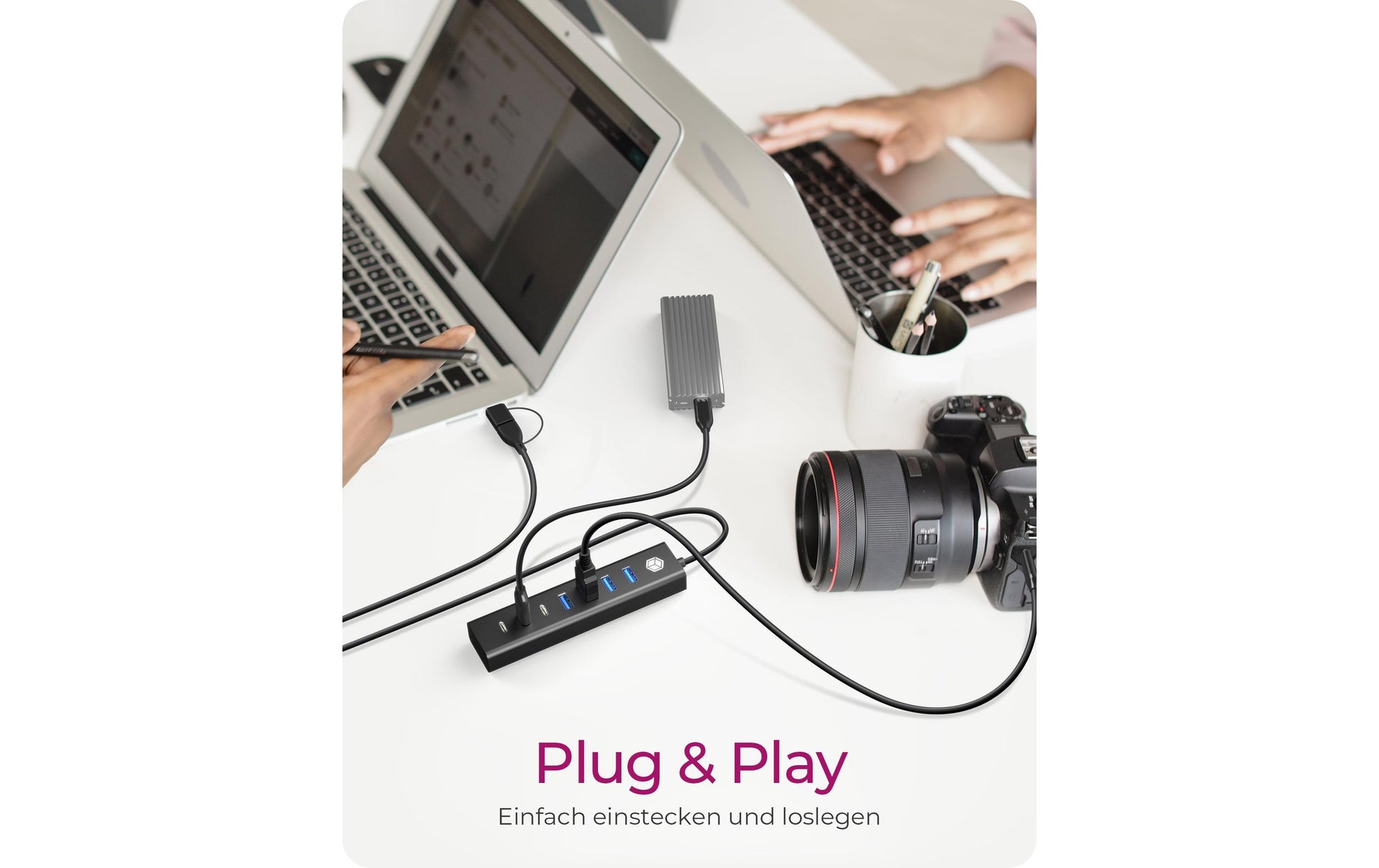 ICY BOX IB-HUB1737-C3 USB-Hub – USB-C, 4× USB-A, 3× USB-C, für Windows