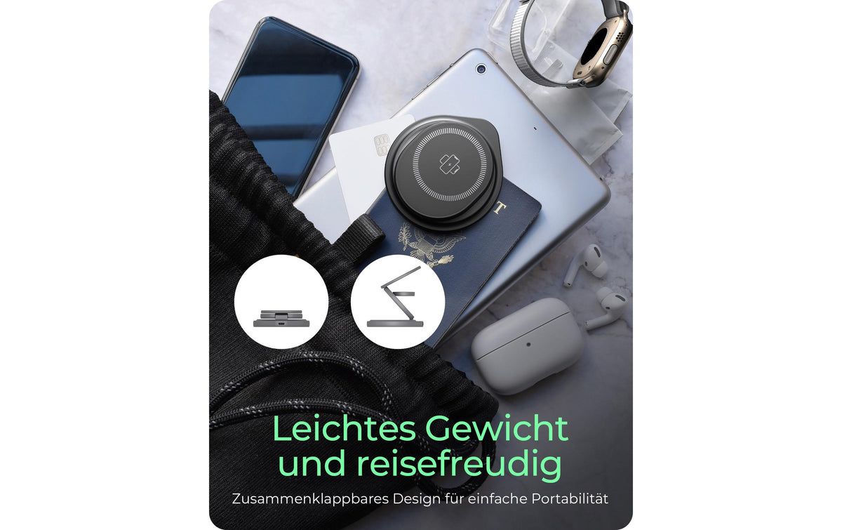 RaidSonic Icy Box IB-SH101-CH 3-in-1 Ladeständer – Qi – Grau